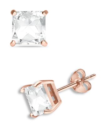 Giani Bernini - 18k Gold over Sterling Silver Earrings, Cubic Zirconia Square Stud Earrings (2 ct. t.w.)