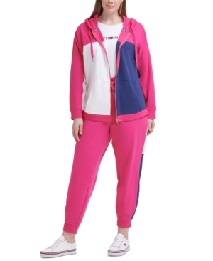 Tommy Hilfiger Sport Plus Size Colorblocked Zip-Up Hoodie