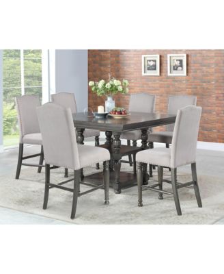 Furniture - Coralie Dining 7-Pc Set ( Counter Height Table + 6 Side Chairs)