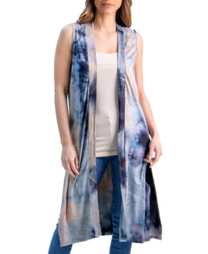 Women's Tie Dye Sleeveless Open Front Cardigan Vest