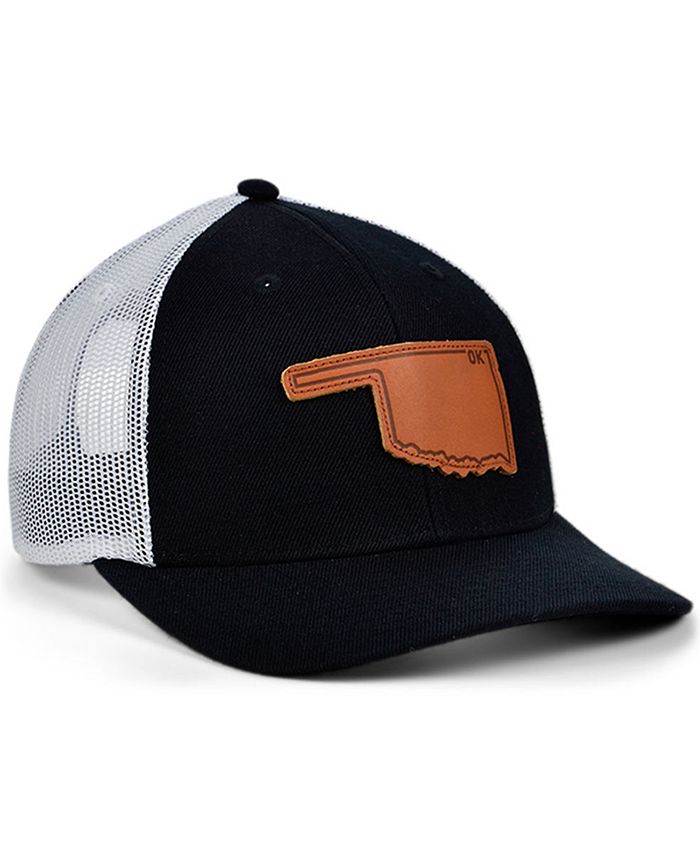 Lids Local Crowns Oklahoma Black White Leather State Patch Curved