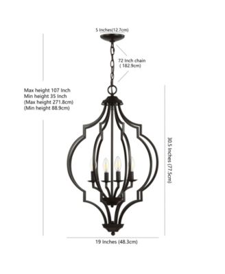 Selema 4-Light Adjustable Ogee Lantern LED Pendant