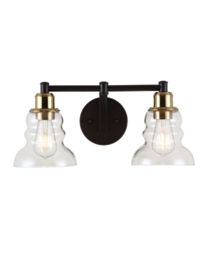 Shop Jonathan Y Manhattan Vintage-like 2-light Industrial Rustic Led Vanity In Gold-tone