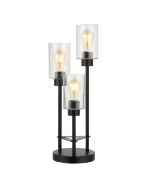 Shop Jonathan Y Axel Modern 3-light Glass Modern Industrial Led Table Lamp In Black