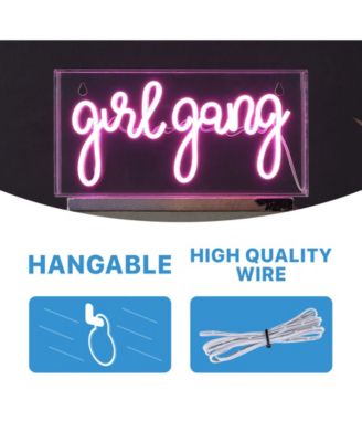 Girl Gang Contemporary Glam Acrylic Box USB Operated LED Neon Light