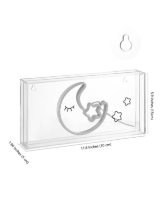 Moon Contemporary Glam Acrylic Box USB Operated LED Neon Light