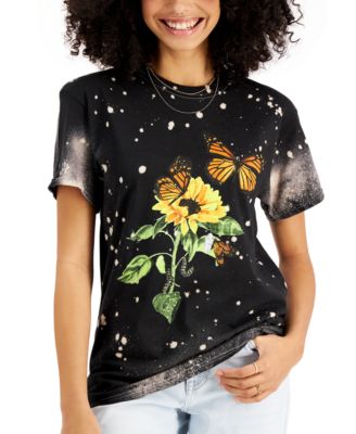 Juniors' Cotton Butterfly-Print T-Shirt