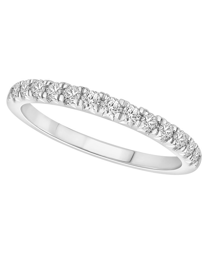 Macy's Certified Diamond Pave Band (1/4 ct. t.w.) in 14K White Gold or ...