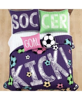 Kids Girls Soccer Kick 5-Pc. Quilt Set, Full/Queen