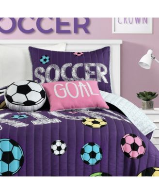 Kids Girls Soccer Kick 4-Pc. Quilt Set, Twin/Twin XL