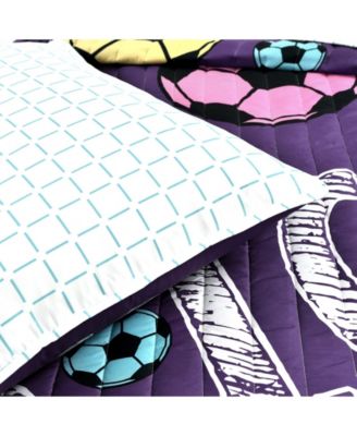 Kids Girls Soccer Kick 4-Pc. Quilt Set, Twin/Twin XL