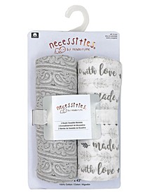 Baby Girls and Boys Muslin Swaddle Blanket, Pack of 2