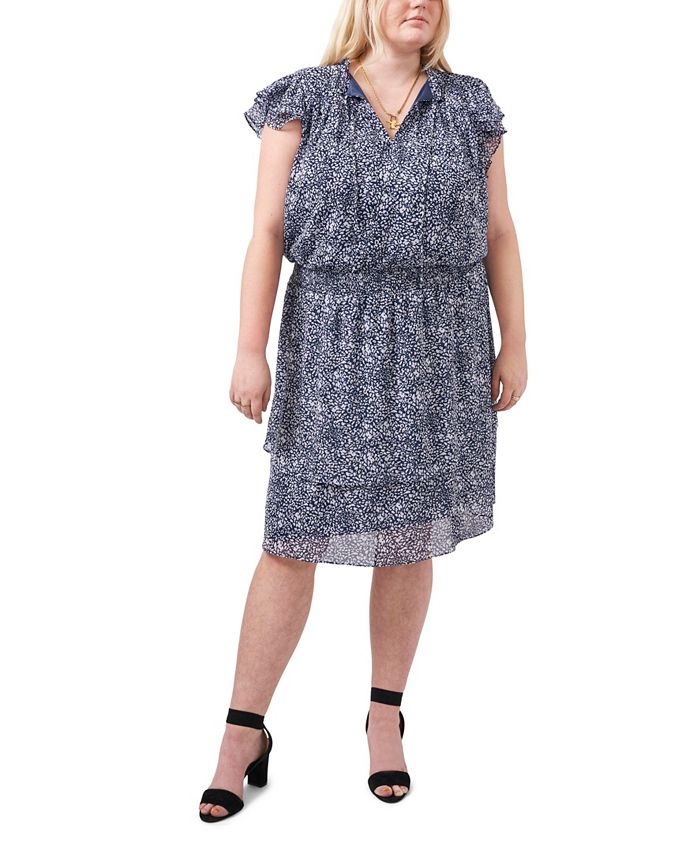 Msk Plus Size Smocked Fit And Flare Dress And Reviews Dresses Plus 8752