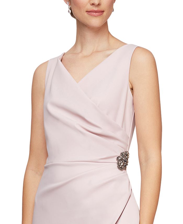Alex Evenings Draped Embellished Compression Column Gown & Reviews ...