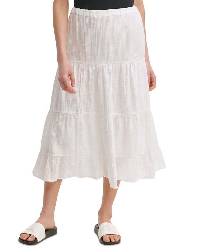 Calvin Klein Cotton Pull-On Maxi Skirt & Reviews - Skirts - Women - Macy's
