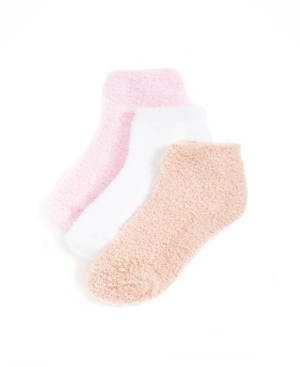 Stems Women's Cozy Ankle Socks, Pack Of 3 In Ivory, Rose, Dusty Pink