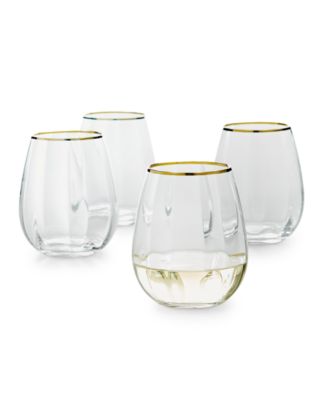 Optic Stemless Wine Glasses, Set of 4, Created for Macy's