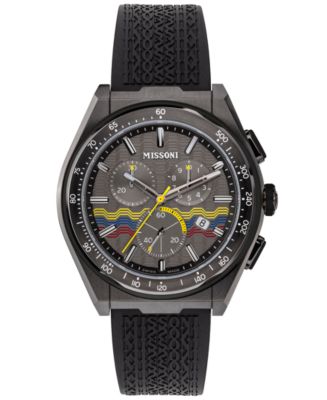 Missoni Men's Swiss Chronograph M331 Black Rubber Strap Watch 45mm