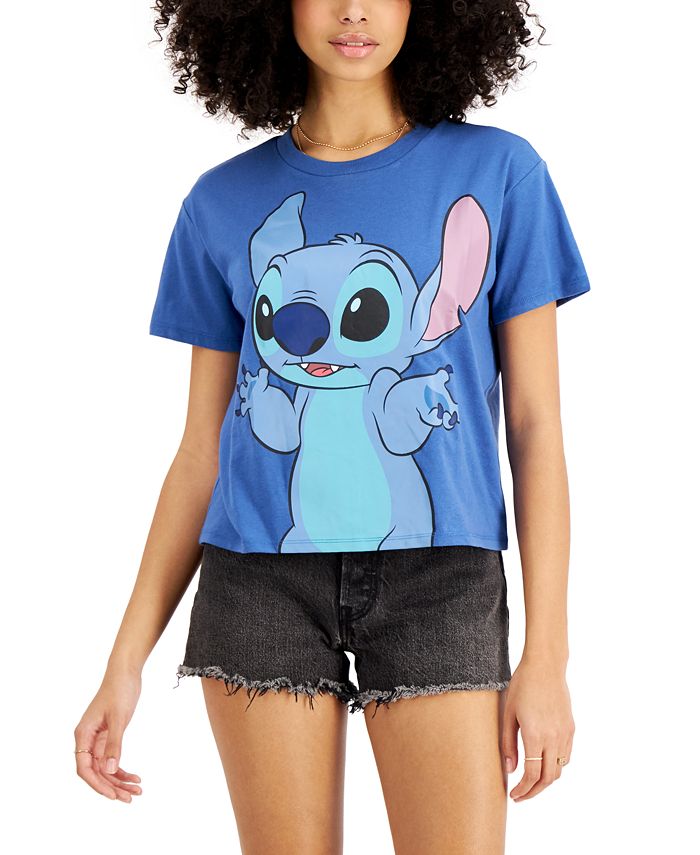 Disney Juniors' Lilo & Stitch Cropped T-Shirt - Macy's