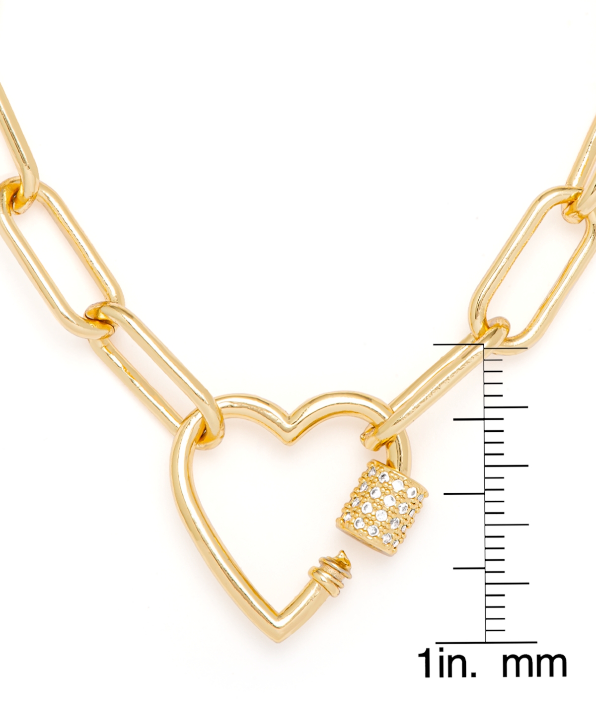 Cubic Zirconia Link Heart Bracelet in Yellowor RosePlate - Gold