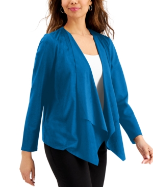 Jm Collection Moleskin Open-Front Jacket Created for Macy's