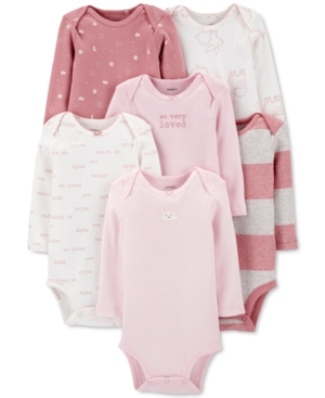 Carter's Baby Girls 6-Pack Long-Sleeve Bodysuits