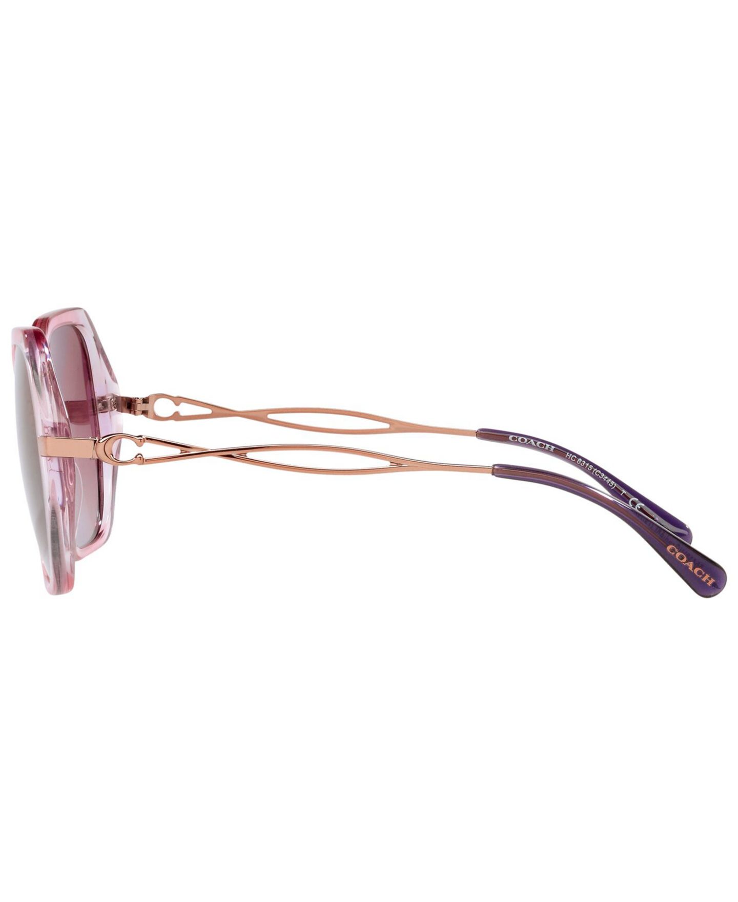Женские солнцезащитные очки Coach Sunglasses, HC8315 57 C3445, цвет: Градиентный прозрачный фиолетовый / Фиолетовый градиентный — фото 6