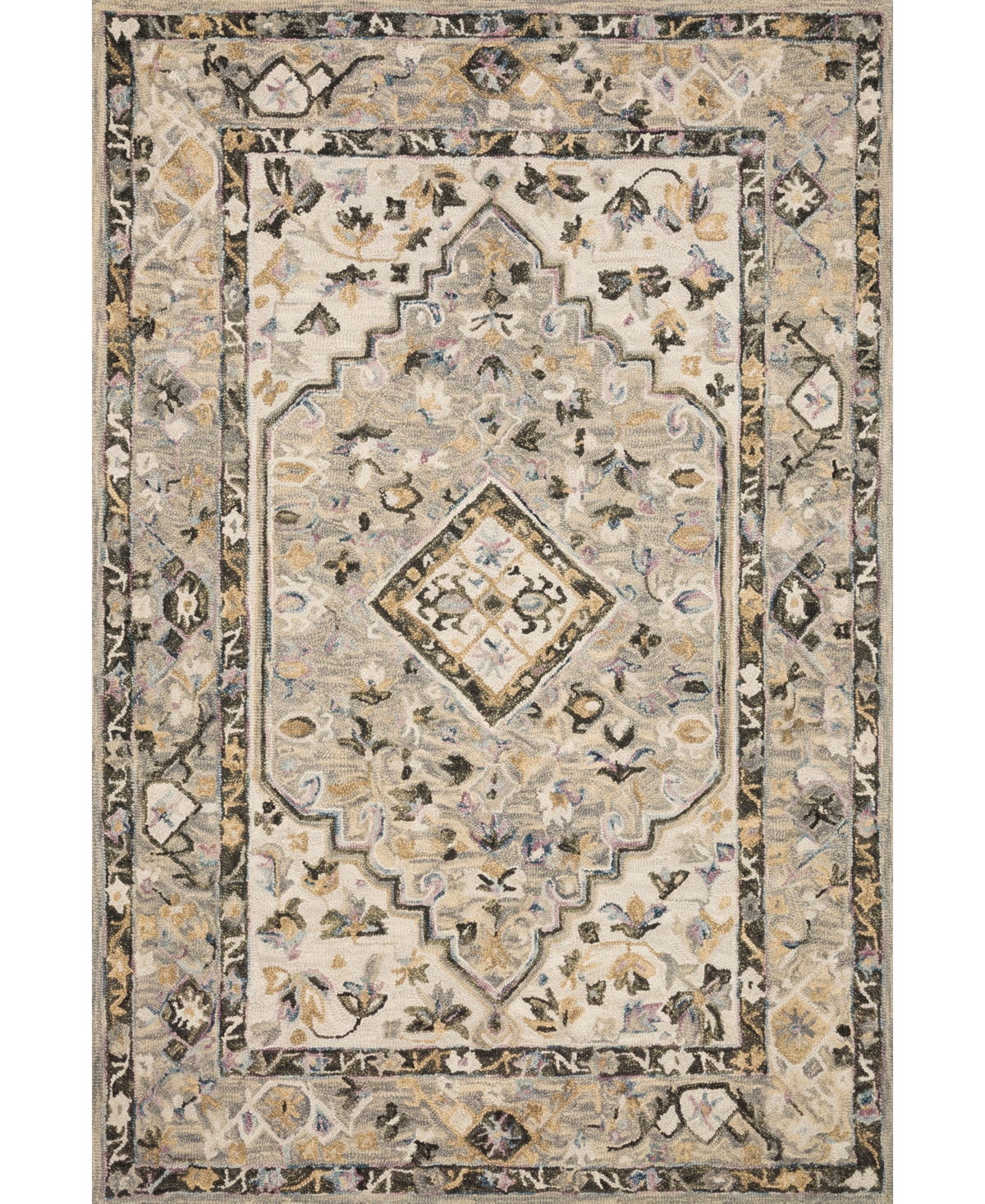 Beatty Bea-01 7'9in x 9'9in Area Rug - Gray, Ivory