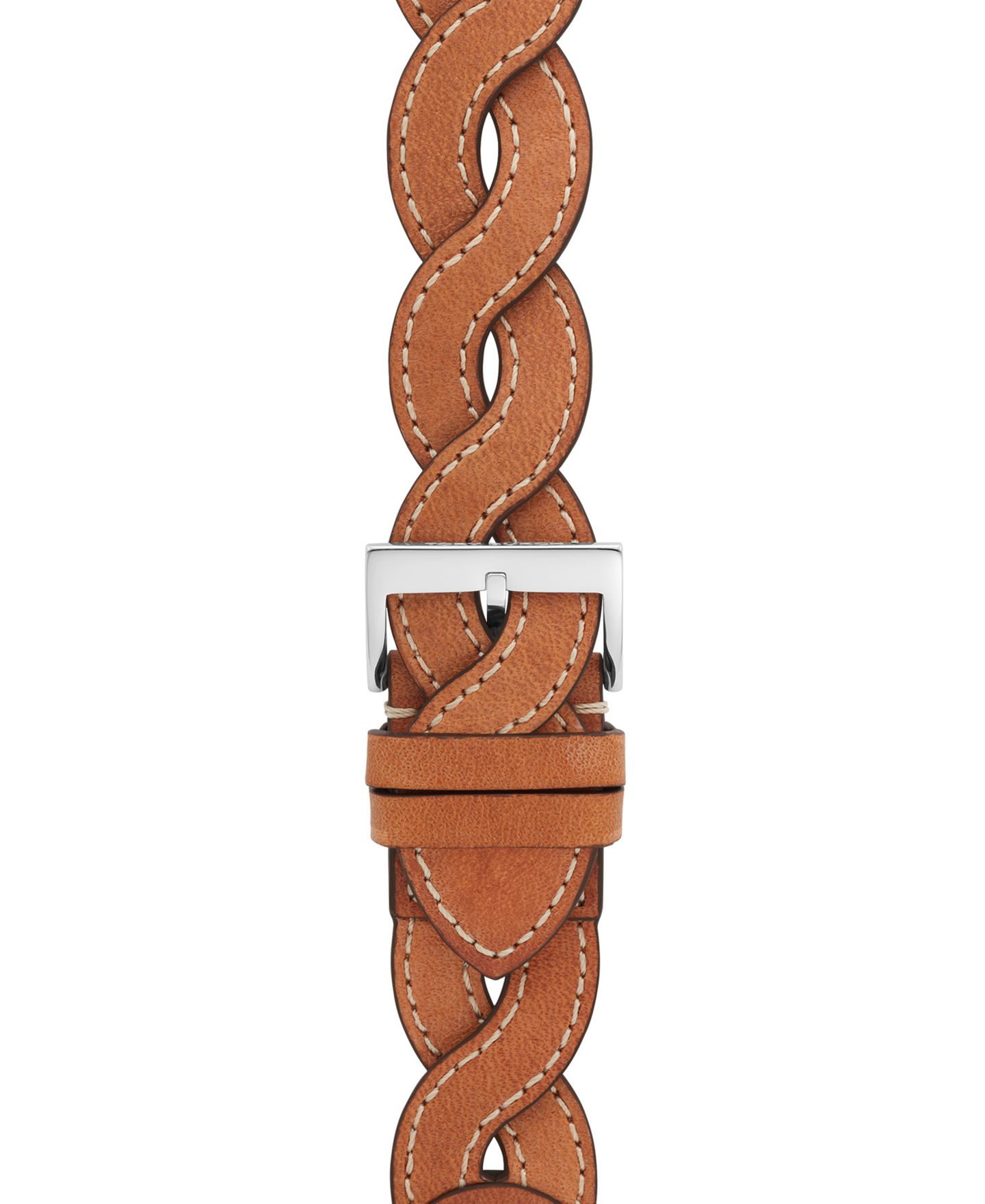 Женский плетёный кожаный ремешок Tory Burch для Apple Watch 38/40 мм, Luggage — фото 2