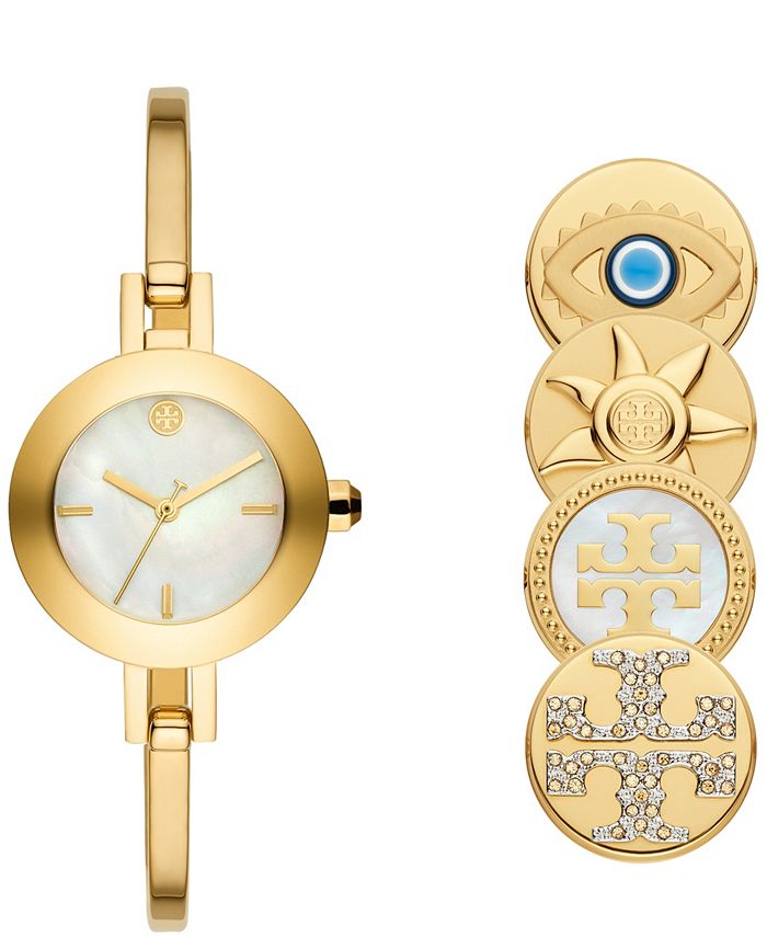 Tory Burch Women's Reva Gold-Tone Stainless Steel Bracelet Watch 26mm Gift  Set & Reviews - All Watches - Jewelry & Watches - Macy's