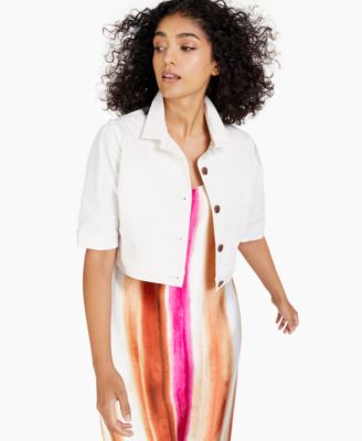 Alfani - Cropped Elbow-Sleeve Jacket