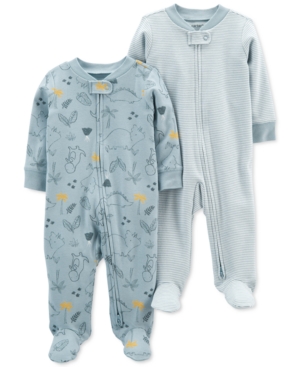 Carter's Baby Boys Two-Pack Cotton Zip-Up Sleep & Plays