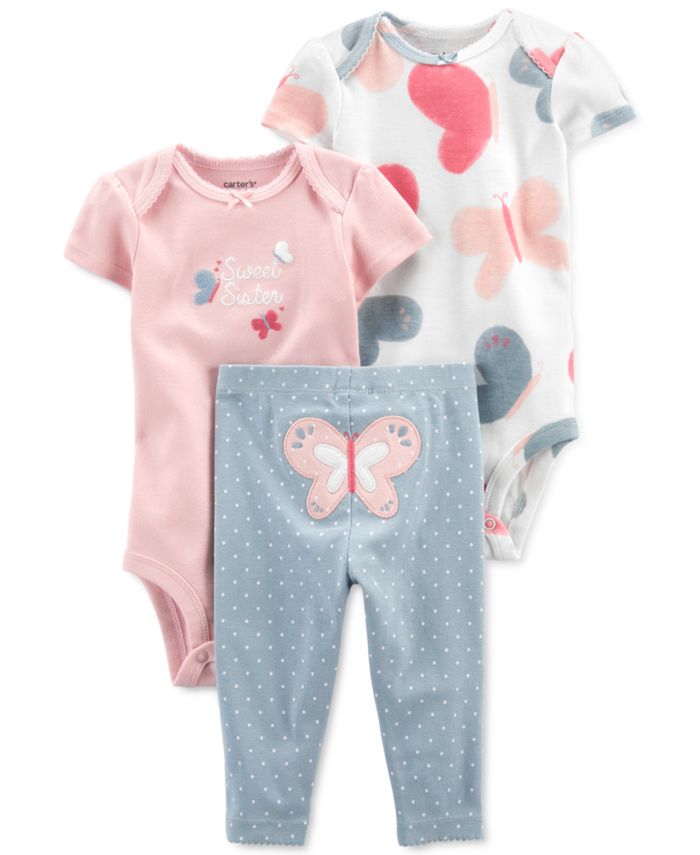 Carter's Baby Girls 3-Pc. Butterfly Little Character Set & Reviews - Sets & Outfits - Kids - Macy's
