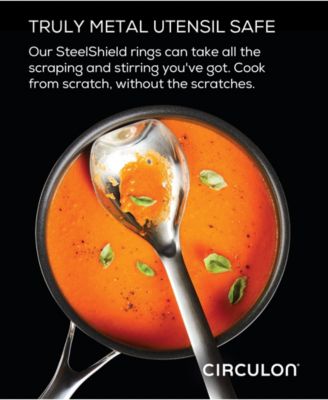 SteelShield C-Series Tri-Ply Clad Nonstick Saucepan with Lid, 2-Quart, Silver