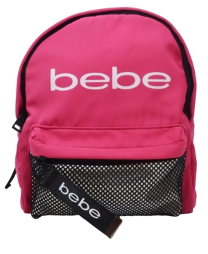 Bebe Melodia Mini Backpack With Mask In Hot Pink With Black Modesens