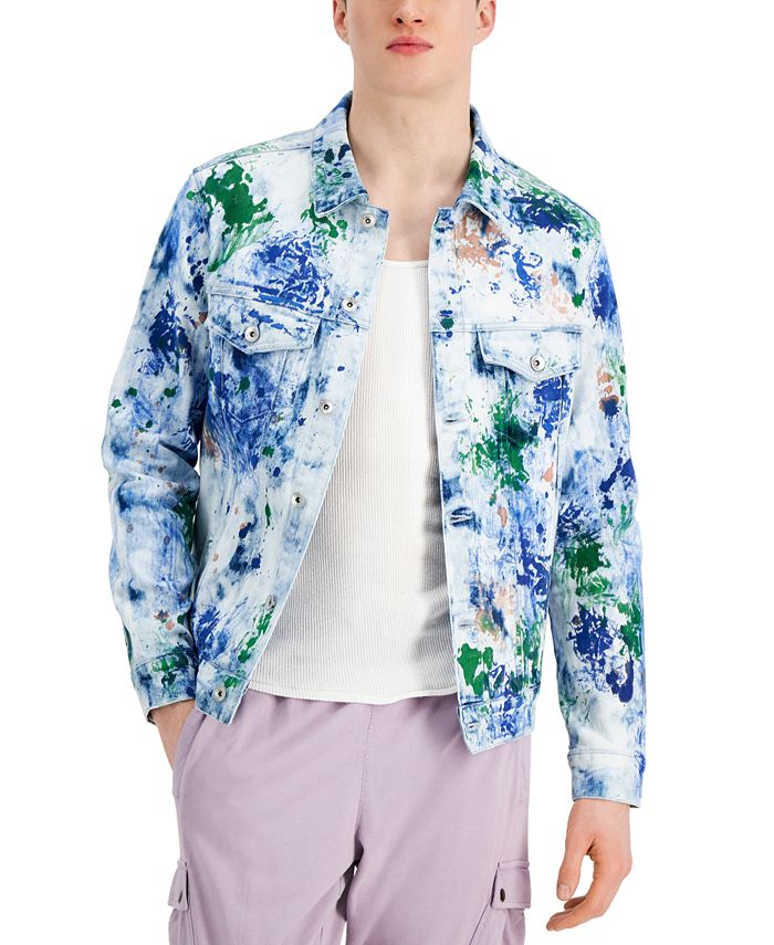 Denim Bay Men s Modern Fit Stretch Painted Denim Jacket Macy s