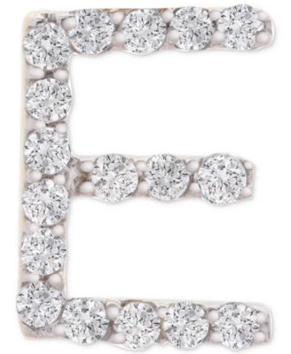 Wrapped - Diamond Initial E Single Stud Earring (1/20 ct. t.w.) in 14k Gold