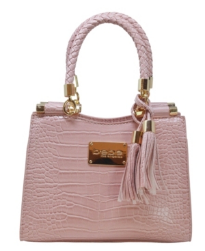 Bebe Natalie Micro Croco Shopper Crossbody In Pink Modesens