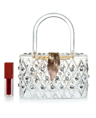 "The Princess" 50's Style Top Handle Crystal Box Clutch Handbag