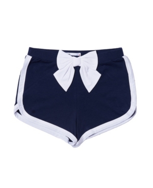 Little Girls Solid Bow Front Shortie Shorts