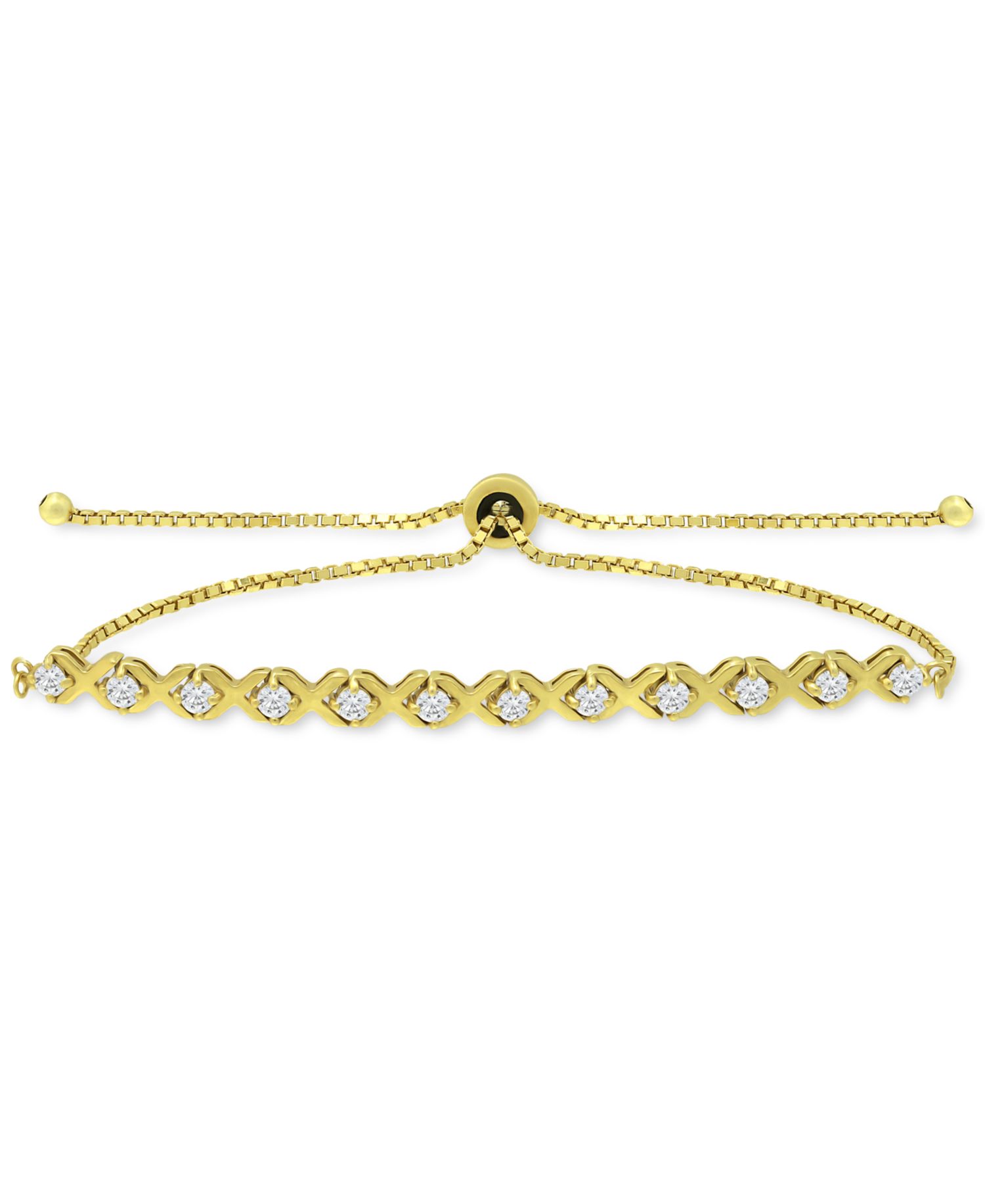 Cubic Zirconia XO Bolo Bracelet