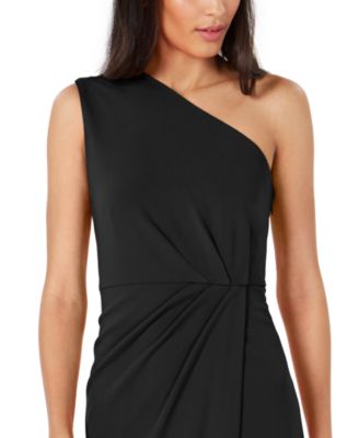 calvin klein draped one shoulder dress