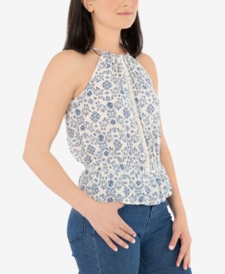 Juniors A. Byer Roll Tab Sleeve Light Weight Portofino Blouse - Boscov's
