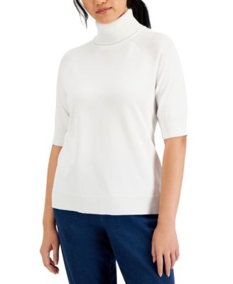 Elbow-Sleeve Turtleneck Sweater, Created for Macy's
