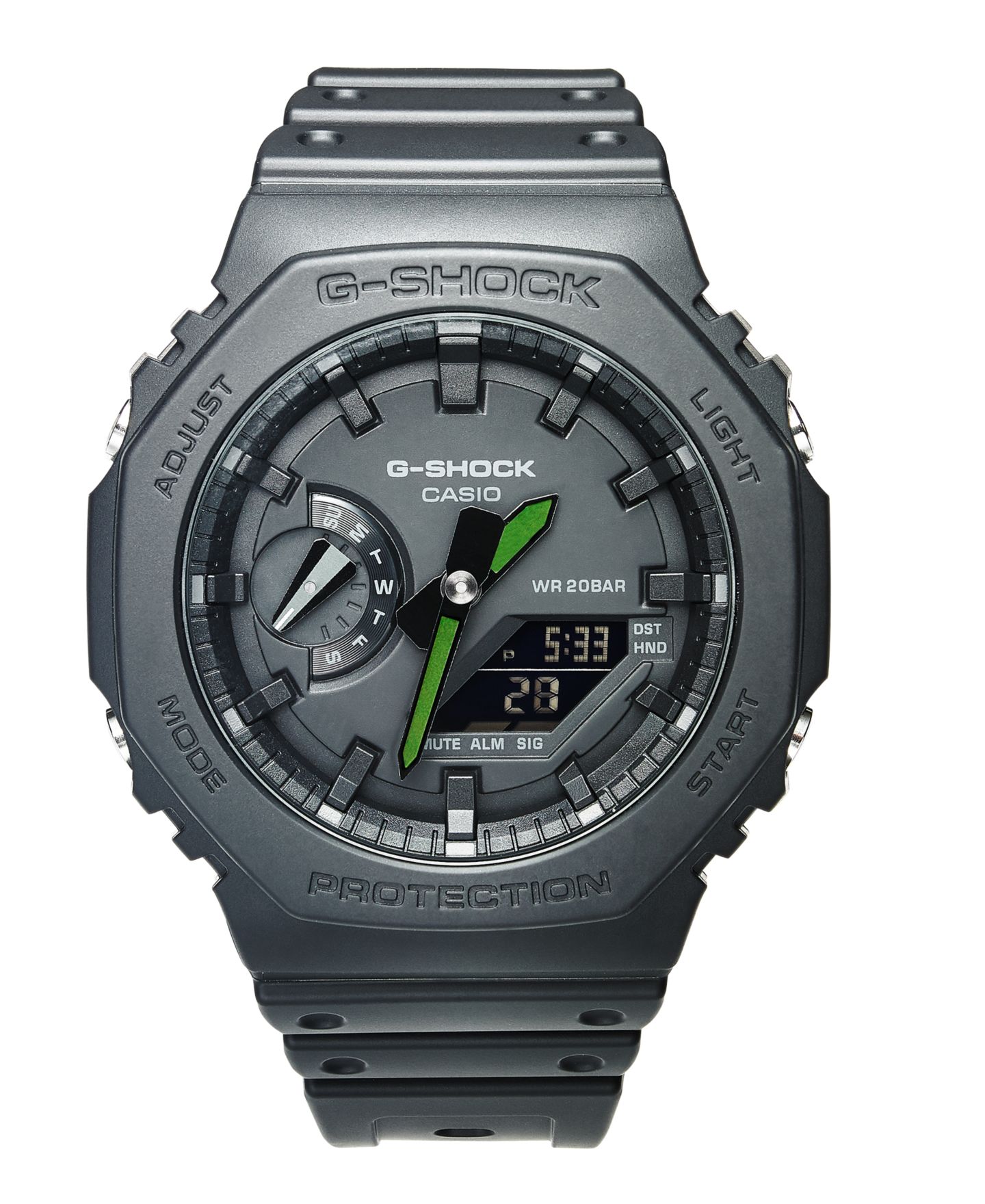 Мужские часы G-Shock Analog-Digital Black Resin Strap Watch 45.4mm — фото 7