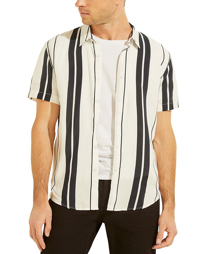 GUESS Men's Eco Daze Stripe Shirt - Macy's