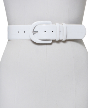Inc Croc-Embossed Stretch Belt With Covered Buckle Created for Macy's