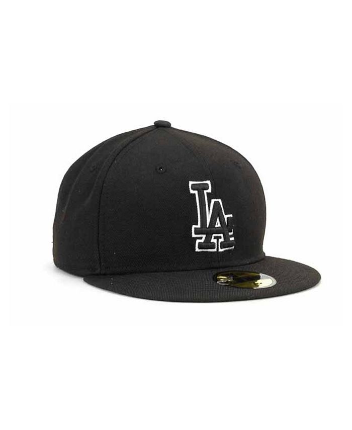 New Era Los Angeles Dodgers Black and White Fashion 59FIFTY Cap ...