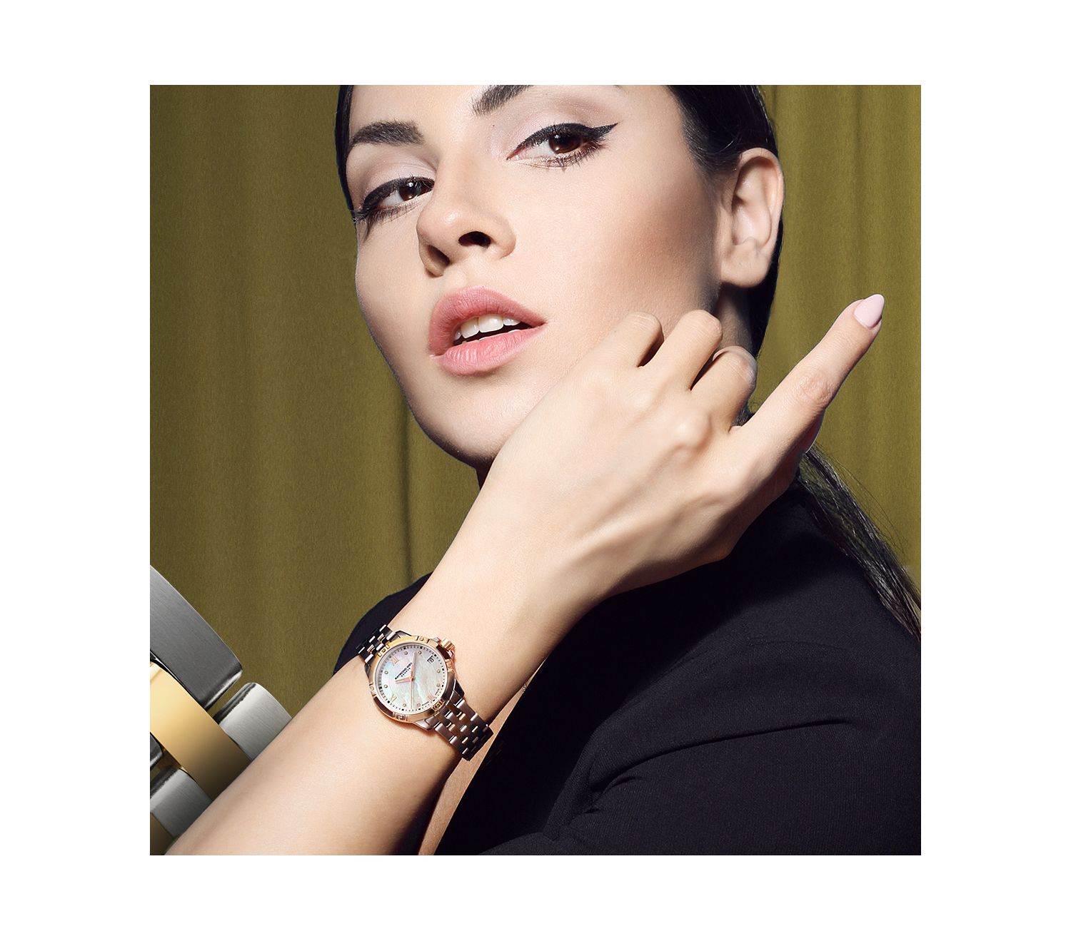 Women's Swiss Tango Diamond-Accent Two-Tone Stainless Steel Bracelet Watch 30mm