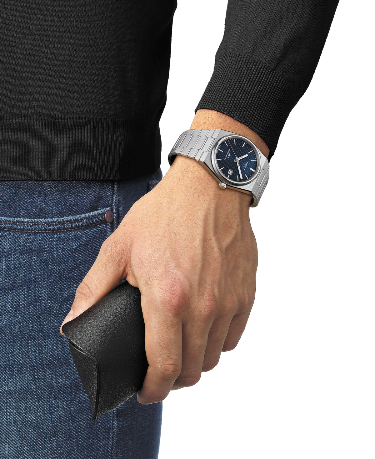 Shop Tissot Men's Swiss Automatic Prx Powermatic 80 Stainless Steel Bracelet Watch 40mm In Blue